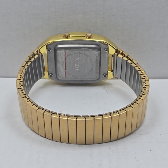 Mens Rare Unique Vintage Aspen Niteglo Digital Watch Gold Tone New Battery - Picture 7 of 11